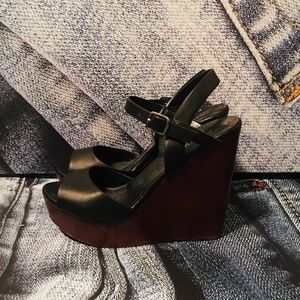 Black Platform Wedge